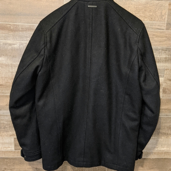 Michael Kors Black Wool Pea Coat Jacket Size Med - Picture 10 of 11